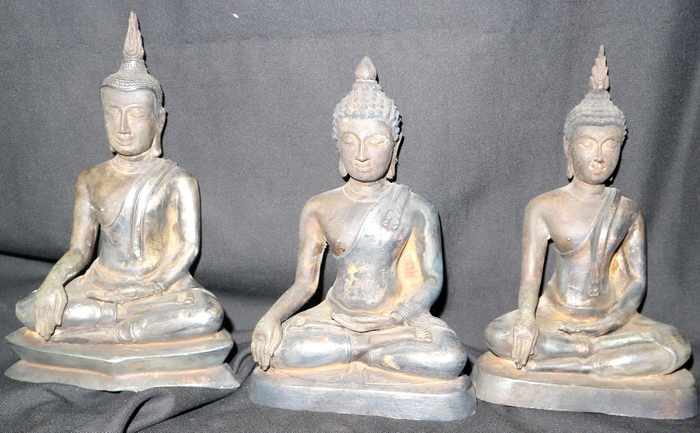 Set of 3 Thai Buddha (U-Thong, Chieng Sen, Sukhothai)