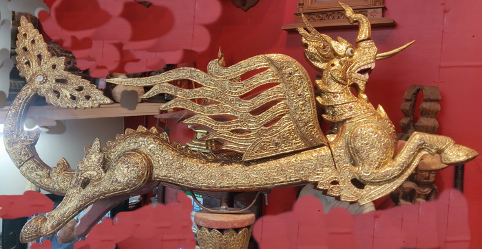 Pair of flying dragoons - mongkorn, recently gilded