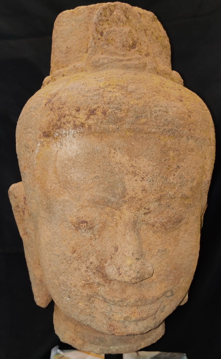 Khmer deity head