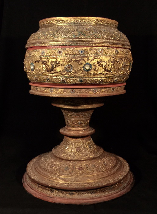 Giant ceremonial covered monk bowl