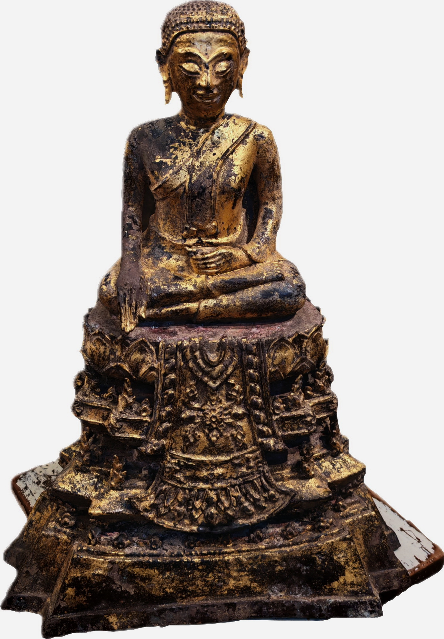 Buddha as a monk on base