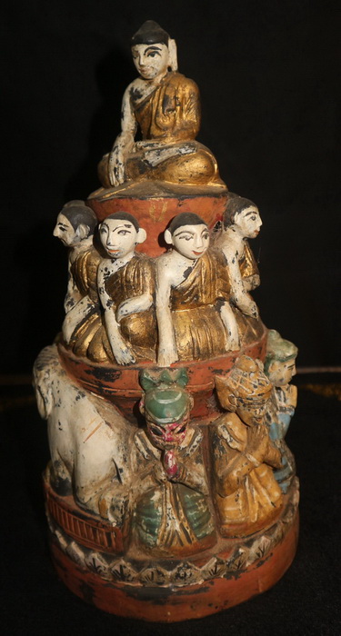 Buddha monks on nats and chedi